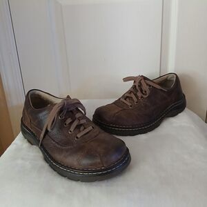 Y2K VTG Chunky Brown Leather Docs Dr. Martens John Lace-Up Oxford Shoes M 9 W 10